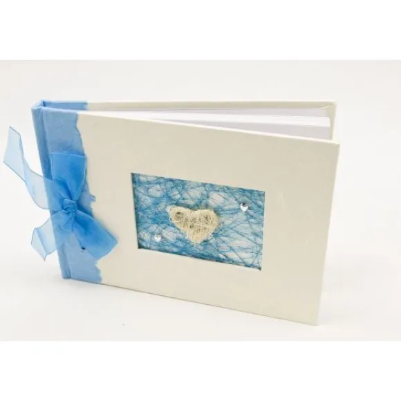 Livre D'Or Coeur Raphia Turquoise