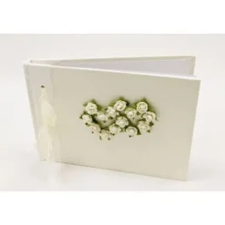 Livre D'Or Double Coeurs Ecru