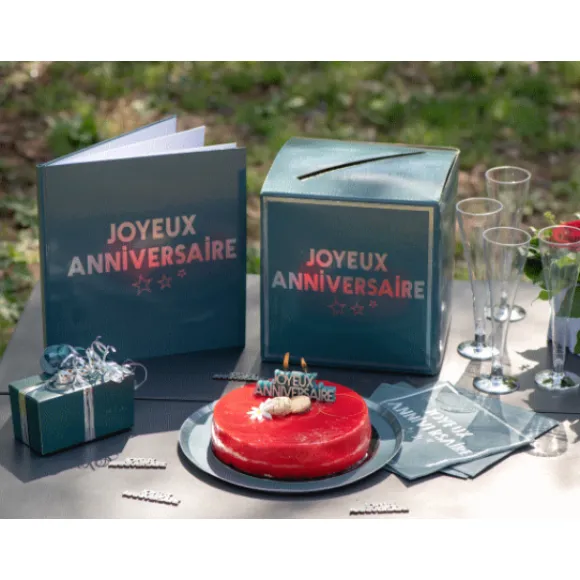 Livre D'Or Joyeux Anniversaire Bleu Canard