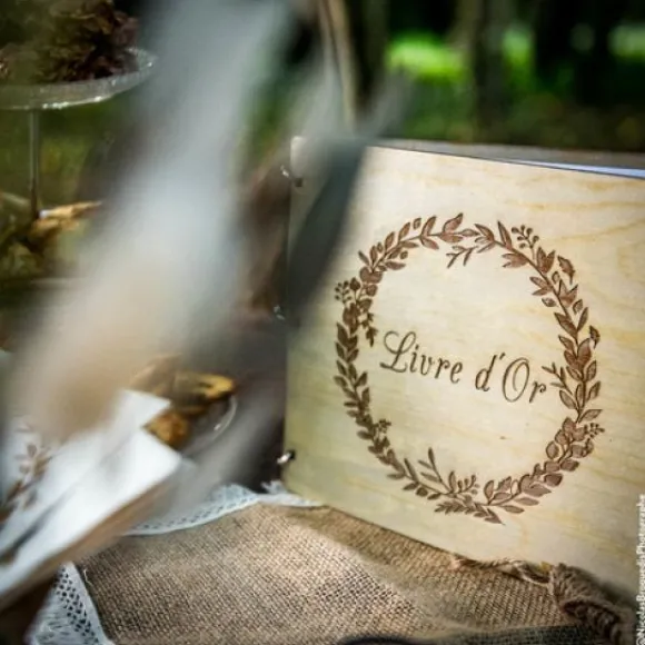 Livre D'Or Jute Couronne Vegetale Bois