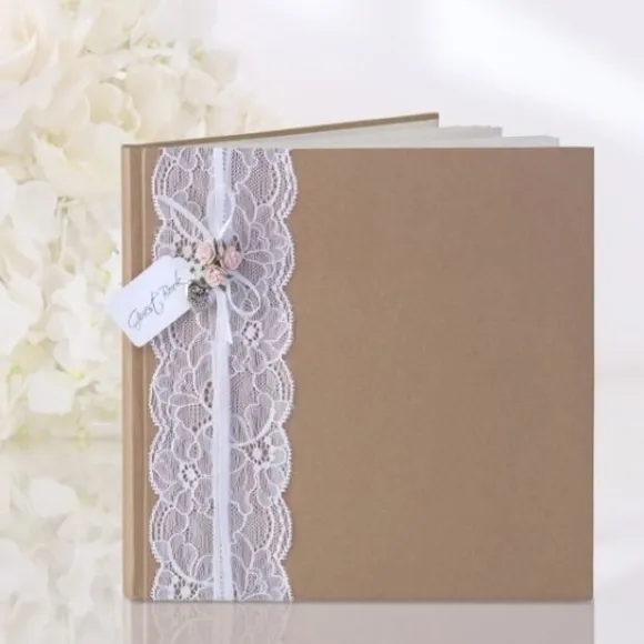 Livre D'Or Mariage Jute Et Dentelle