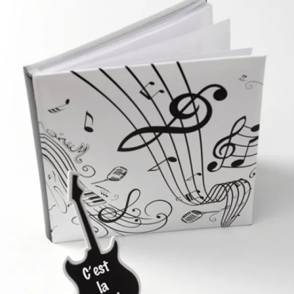 Livre D'Or Mariage Musique Blanc