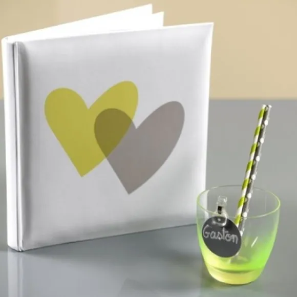 Livre D'Or Mariage Original Avec Coeur Vert Anis