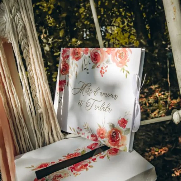 Livre D'Or Theme Romantique Flowers