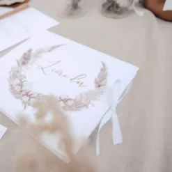 Livre D'Or Theme Theme Bapt Me Pampas Fleur De Coton