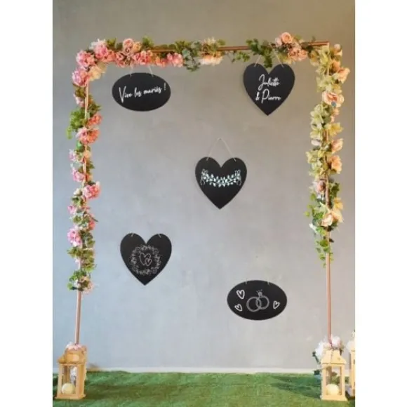 Lot De 3 Ardoises Noires En Carton Ovale A Suspendre