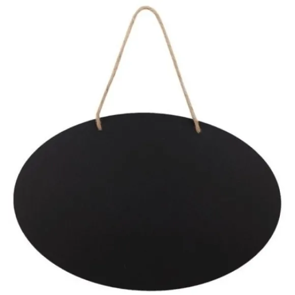 Lot De 3 Ardoises Noires En Carton Ovale A Suspendre