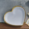 Lot De 10 Assiettes Carton Forme Coeur Bleu Ciel