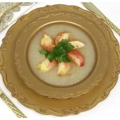 Lot De 40 Assiettes En Plastique Gourmet Luxe Or