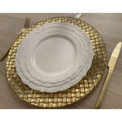 Lot De 30 Assiettes Plastique R Utilisables Manhattan Blanc