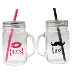 Lot De 2 Bocaux En Verre Mr Mrs