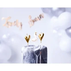 Lot De 6 Bougies Originales Coeur Or Et Cygne