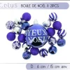 Lot De 21 Boules De Noel Joyeux Noel Violet