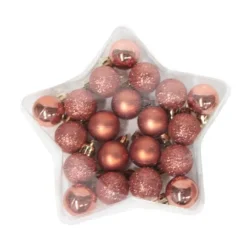 Lot De 20 Boules De Noel Rose Gold 3Cm