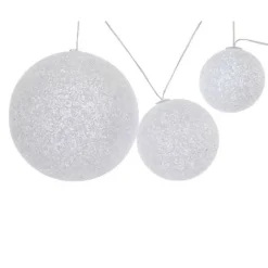 Lot De 3 Boules Lumineuses Blanches Noel Mariage