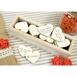 Lot De 48 Coeurs En Bois Naturel Pour D Co De Table