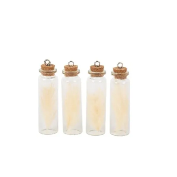 Lot De 4 Fioles Marque Place Verre Et Plumeaux