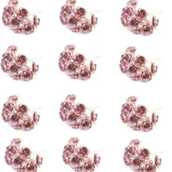 Lot De 12 Fleurs D Co Paillett Es Rose Gold