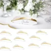 Lot De 10 Marque Places Plume Or Et Blanc