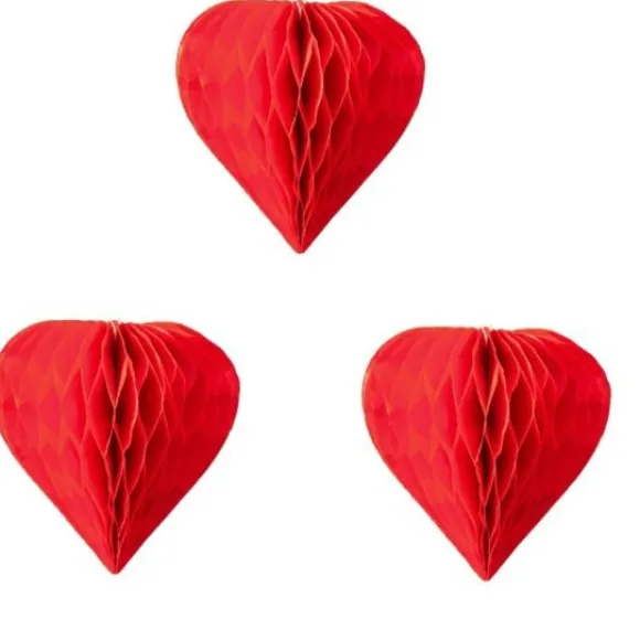 Lot De 3 Mini Coeurs Alv Ol S Rouge