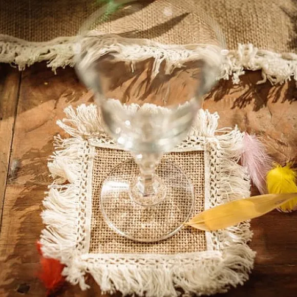 Lot De 6 Napperons Jute Et Frange