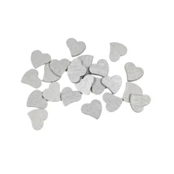 Lot De 30 Petits Confettis Coeurs En Bois M Tallis Argent