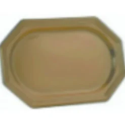 Lot De 3 Plat Octogonaux Or Reutilisable 20X25Cm