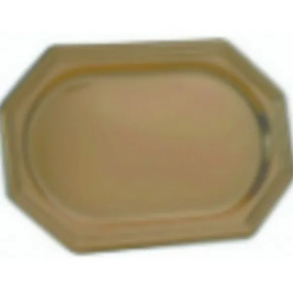 Lot De 3 Plat Octogonaux Or Reutilisable 20X25Cm