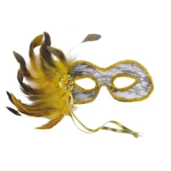 Loup Dentelle Et Plumes Couleur Al Atoire