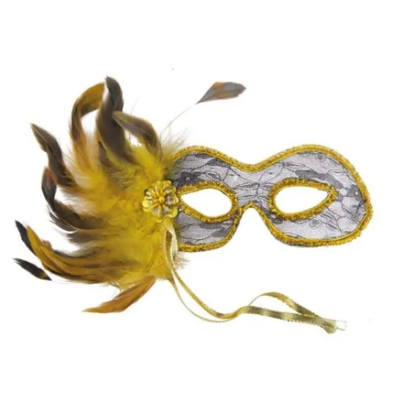 Loup Dentelle Et Plumes Couleur Al Atoire