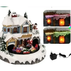 Maison De Noel Lumineuse Et Anim Avec Train