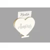 Marque En Place Bois Coeur Amour Argent