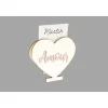 Marque En Place Bois Coeur Amour Rose Gold