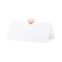 Marque Place Blanc Avec Coeur Rose Gold X 10 Pi Ces