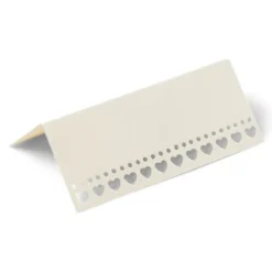 Marque Place Carton Avec Petits Coeurs Ivoire X 10 Pi Ces