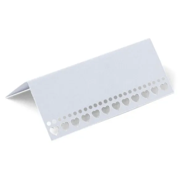 Marque Place Carton Avec Petits Coeurs Blanc X 10 Pi Ces