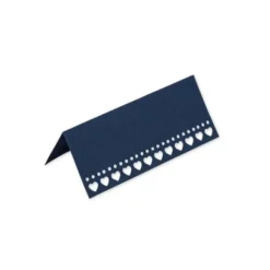 Marque Place Carton Avec Petits Coeurs Bleu Marine X 10 Pi Ces