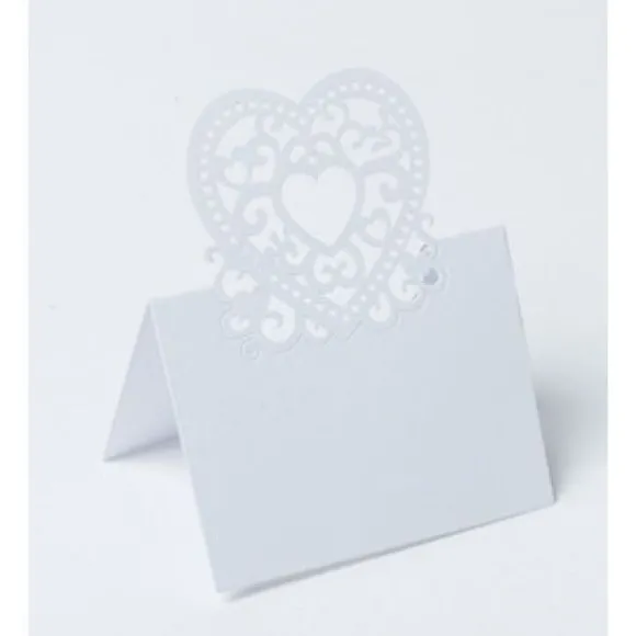 Marque Place En Carton Blanc Avec Coeur X 20 Pi Ces