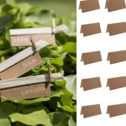 Marque Place En Carton Kraft X 10 Pi Ces