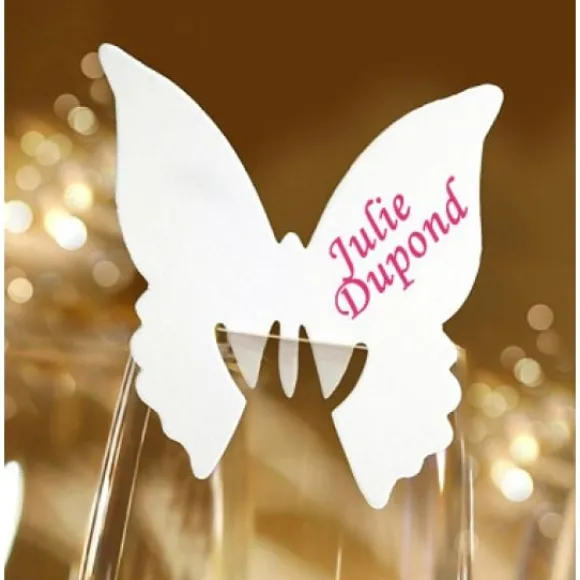 Marque Place Mariage En Carton Papillon X 10 Pi Ces