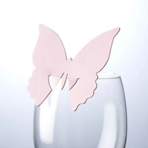 Marque Place Mariage En Carton Papillon Rose X 10 Pi Ces