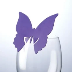 Marque Place Mariage En Carton Papillon Violet X 10 Pi Ces