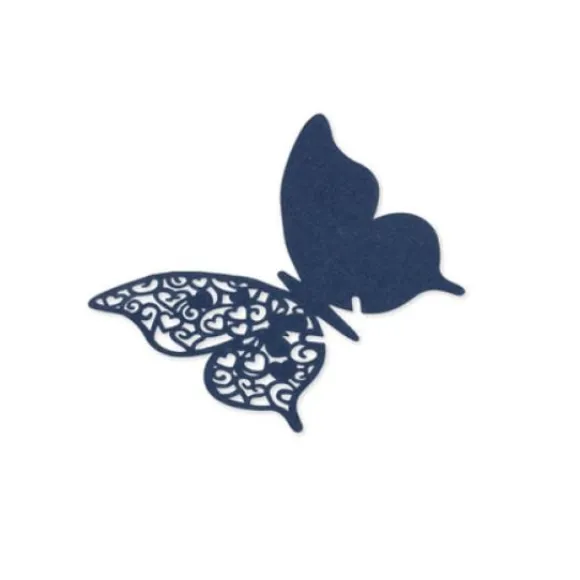 Marque Place Verre Papillon Bleu Marine X 10 Pi Ces