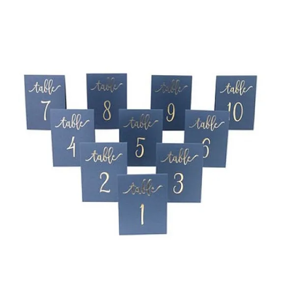 Marque Table Bleu Marine X 10 Pi Ces