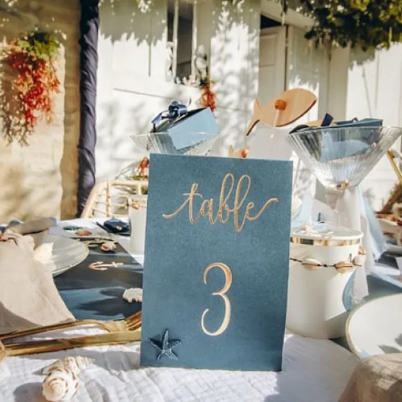 Marque Table Bleu Marine X 10 Pi Ces