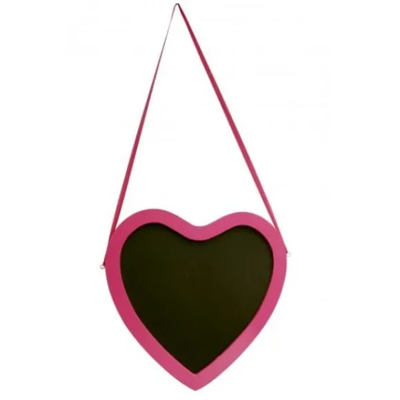 Marque Table Coeur G Ant Ardoise Fuchsia 30 Cm