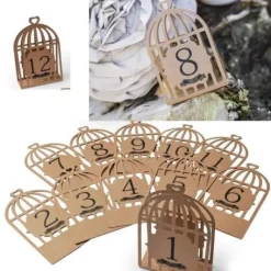 Marque Table Kraft Cage A Oiseau X 12 Pi Ces