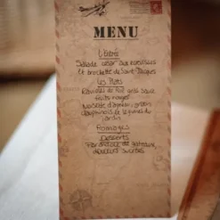 Menu Mariage Voyage