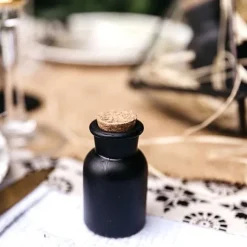 Mignonette Mariage Apothicaire Noire Mat Avec Bouchon Li Ge 7 X 4 Cm - 30Ml