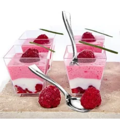 Mini Cuill Re Argent En Plastique Inox X 50 Pi Ces